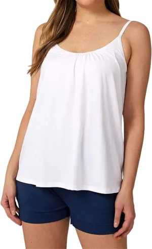 Womens Tank Tops with Built in Bra Modal Camisole with Shelf Bra Adjustable Spaghetti Strap Cami Cotton Undershirt