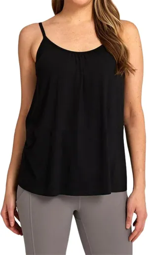 Womens Tank Tops with Built in Bra Modal Camisole with Shelf Bra Adjustable Spaghetti Strap Cami Cotton Undershirt