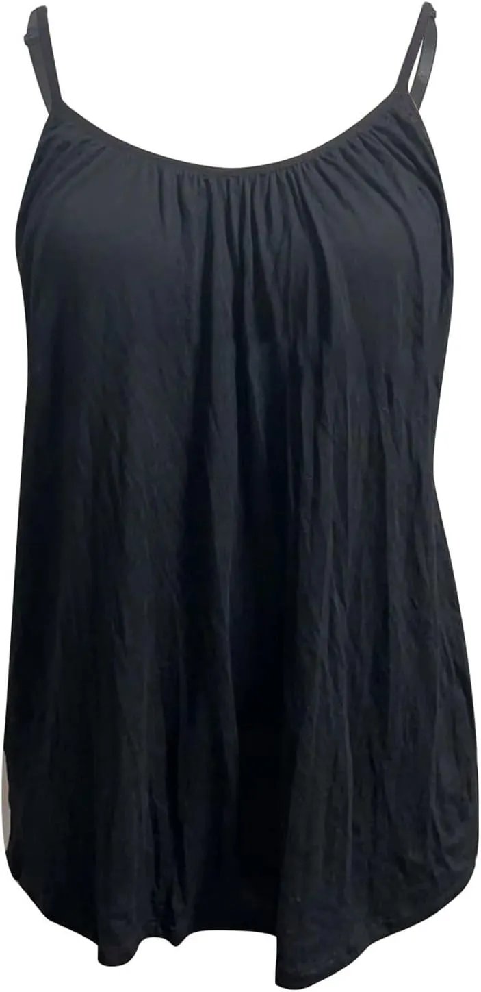 Womens Tank Tops with Built in Bra Modal Camisole with Shelf Bra Adjustable Spaghetti Strap Cami Cotton Undershirt