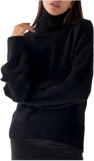 Women's Thick Sweaters Oversize Turtleneck Winter Warm Pullovers Knitted Women Tops