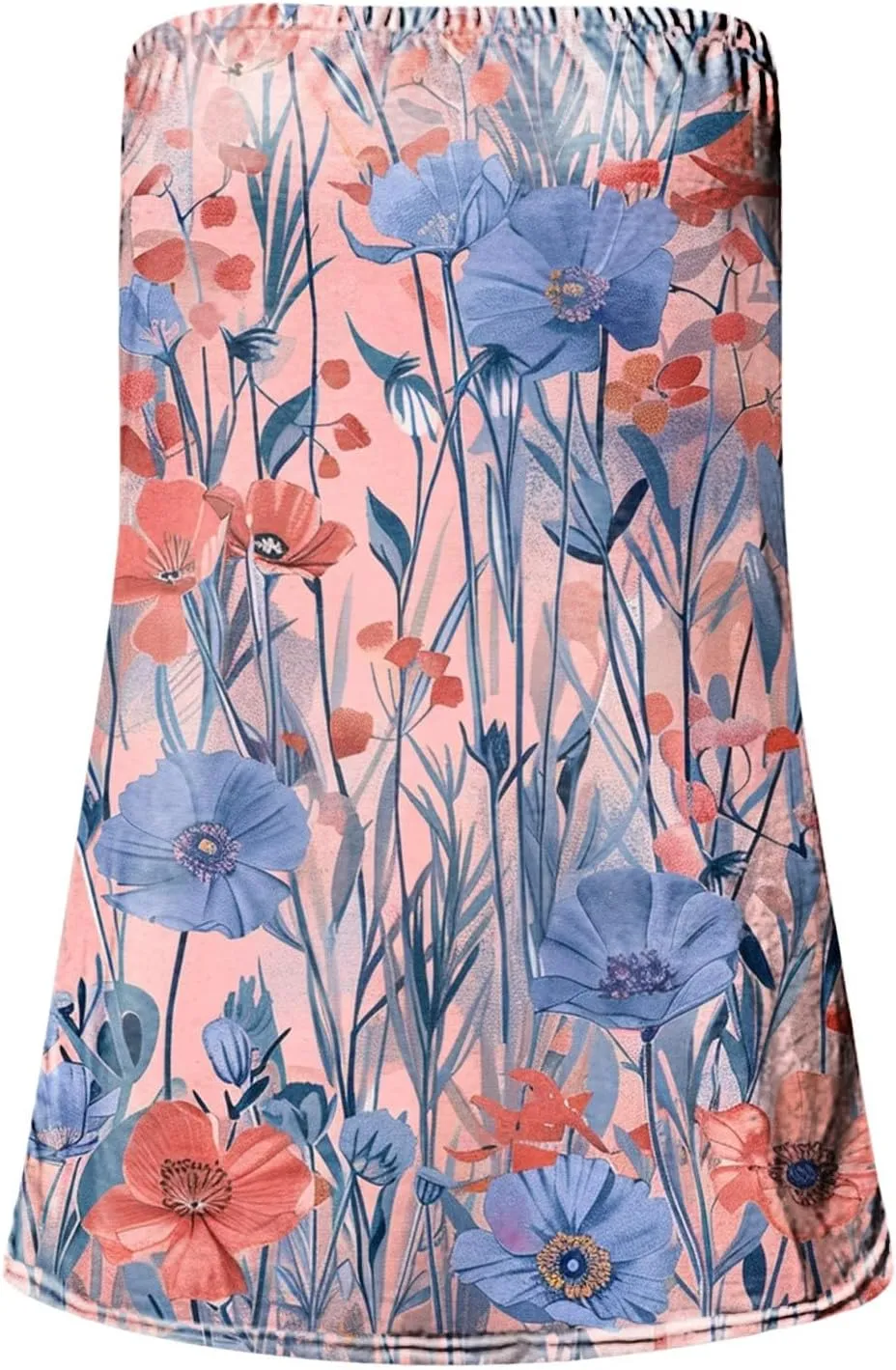 Womens Tube Tops Summer Strapless Bandeau Tank Casual Loose Tunic Sleeveless Shirts Off The Shoulder Flowy Blouses