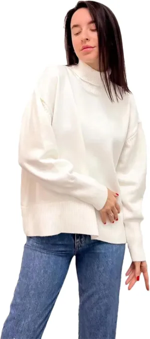 Women's Turtleneck Loose Oversize Sweater Knitted Top Long Sleeve Pullovers Jumpers