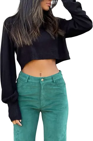 Women's Turtleneck Sweaters Long Sleeve Oversized Pullovers Winter Warm Casual Knit Tops