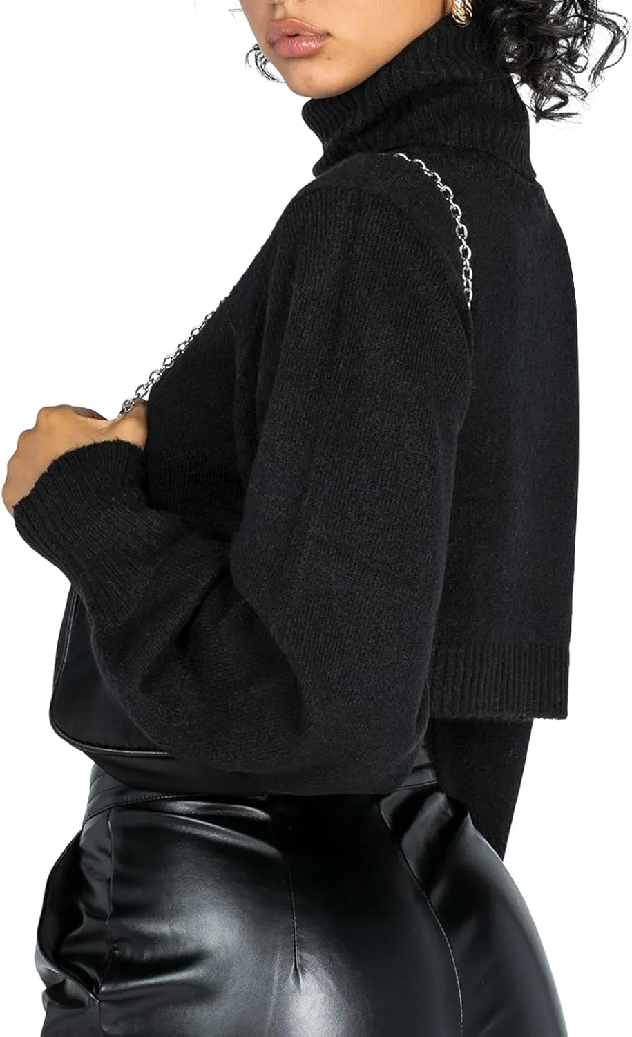 Women's Turtleneck Sweaters Long Sleeve Oversized Pullovers Winter Warm Casual Knit Tops
