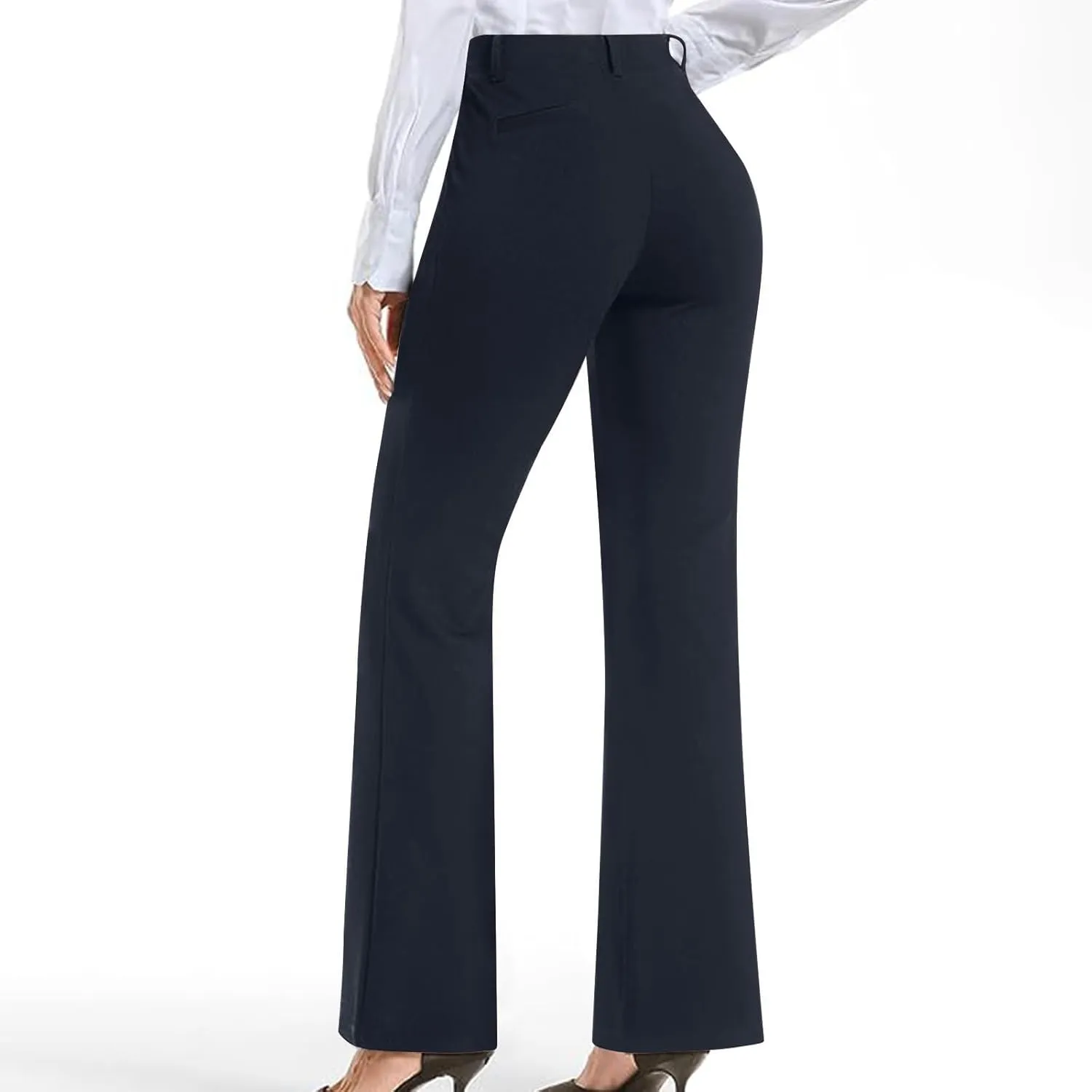 Womens Work Pants Business Casual Dress Pants Bootcut Trousers Pants with Pockets Ladies High Waisted Pants