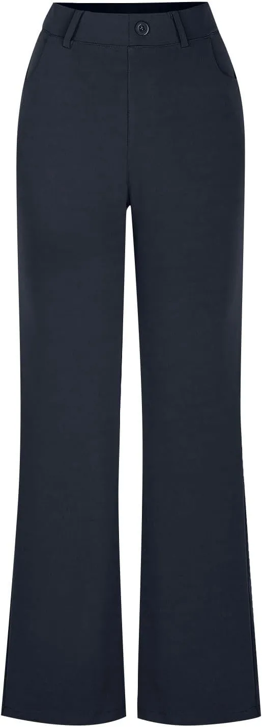 Womens Work Pants Business Casual Dress Pants Bootcut Trousers Pants with Pockets Ladies High Waisted Pants