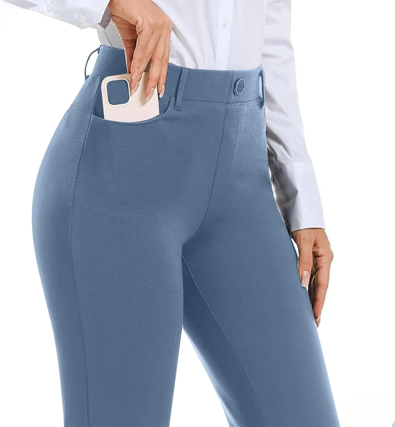 Womens Work Pants Business Casual Dress Pants Bootcut Trousers Pants with Pockets Ladies High Waisted Pants