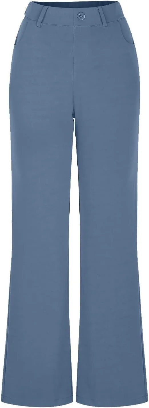 Womens Work Pants Business Casual Dress Pants Bootcut Trousers Pants with Pockets Ladies High Waisted Pants