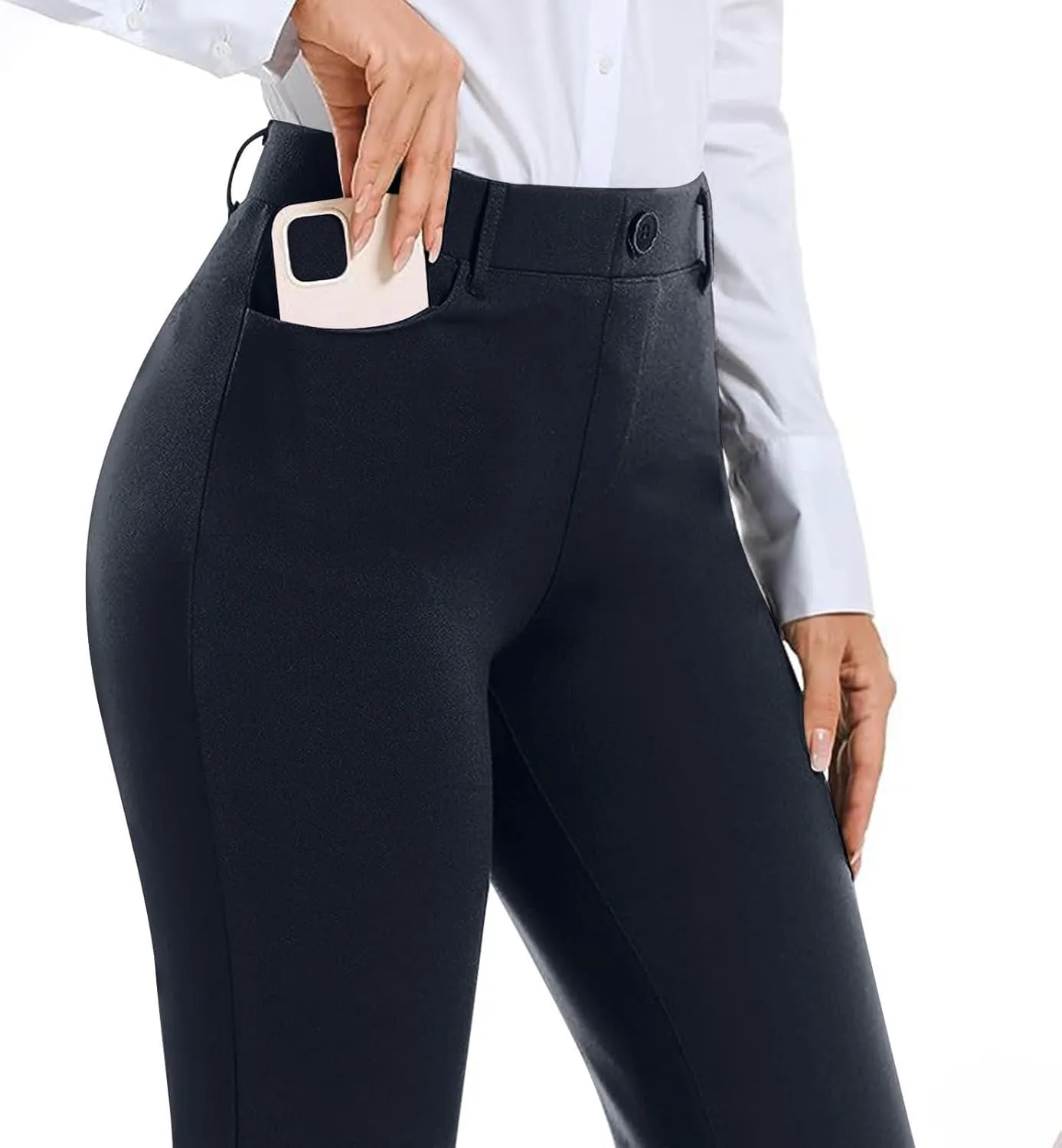 Womens Work Pants Business Casual Dress Pants Bootcut Trousers Pants with Pockets Ladies High Waisted Pants