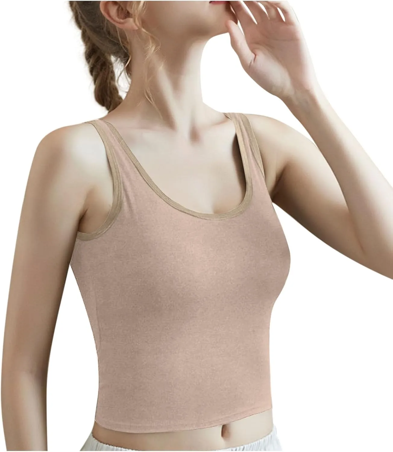 Womens Yoga Tank Tops Sleeveless Round Neck Cropped Vests Elastic Skinny Solid Color Casual Sporting Fitness Camisoles