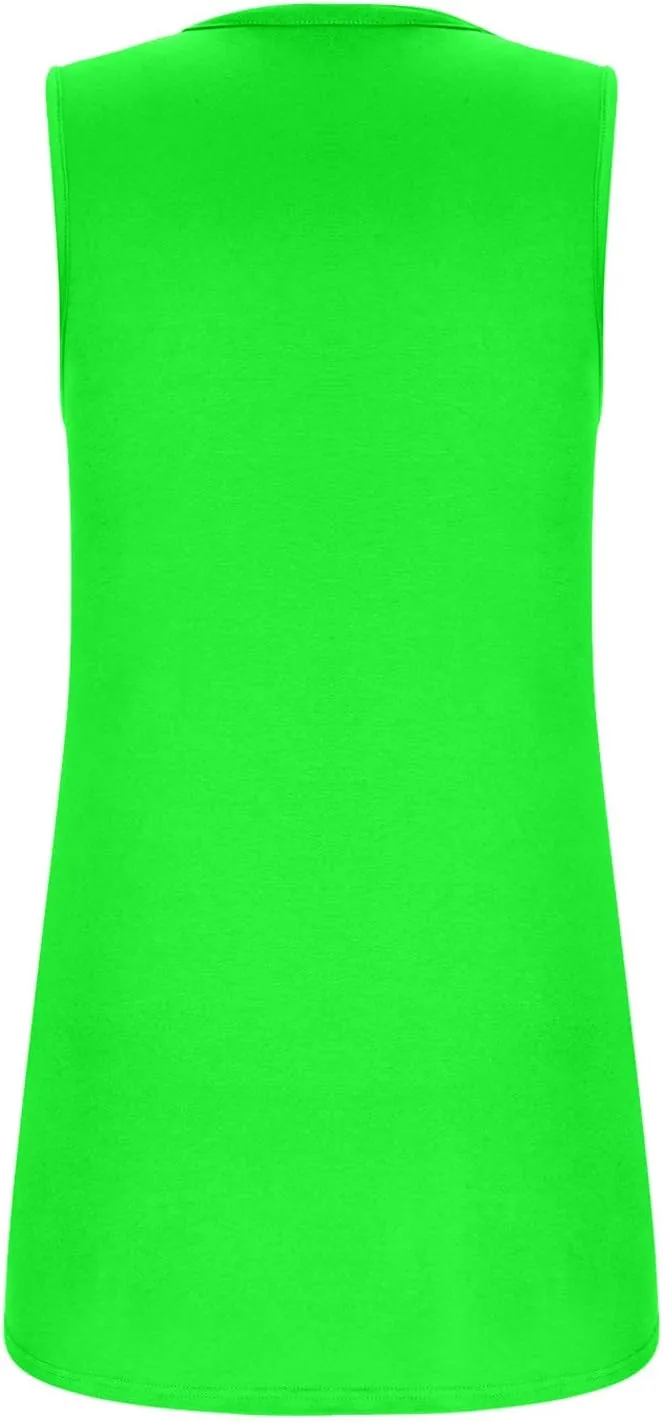 Womne's Summer Sleeveless Square Neck Tank Tops, Flowy Pleated Tunic Shirts for Women, Ladies Loose Fit Tshirt