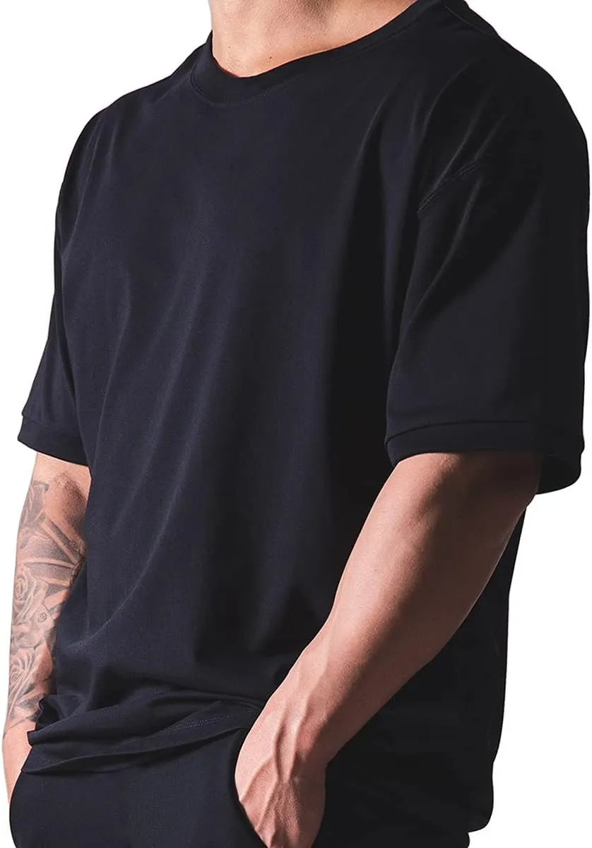 Workout Shirts Short Sleeve Oversized Hipster Loose Gym Shirts Basketball Hip-hop Street Style T-Shirts for Men T44