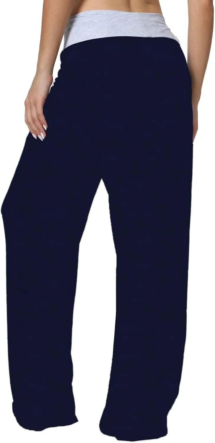 X-Image Women's Comfy Pajama Lounge Pants Floral Print Drawstring Jogger Wide Leg Athletic Pants