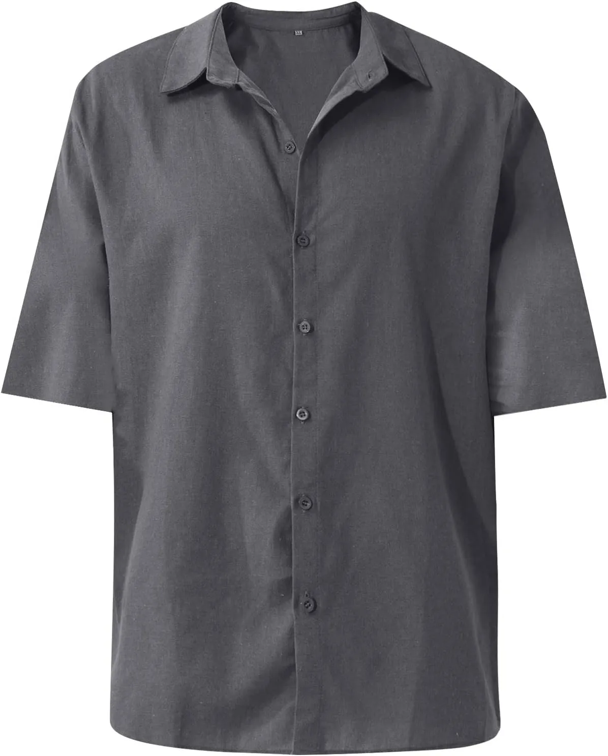 Ymosrh Mens Shirts Spring Summer Men's Casual Cotton Linen Solid Color Short Sleeve Shirts Loose XL T Shirts