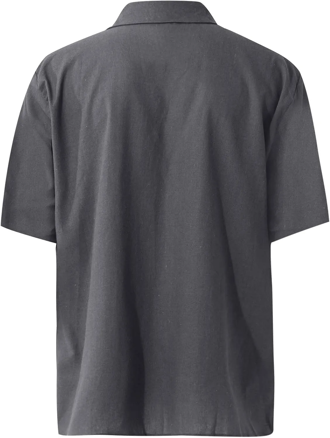 Ymosrh Mens Shirts Spring Summer Men's Casual Cotton Linen Solid Color Short Sleeve Shirts Loose XL T Shirts