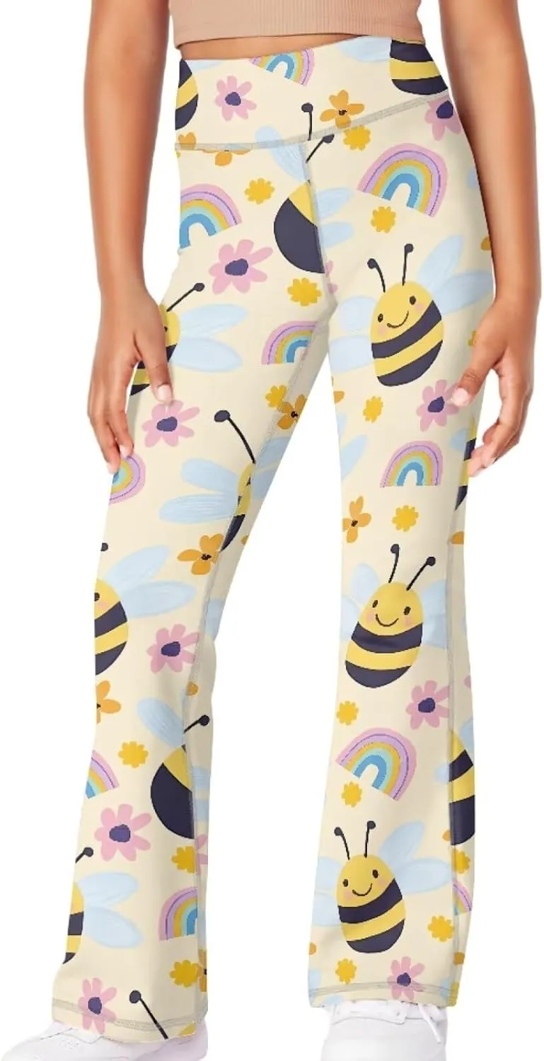 Yoga Pants Girls 5-14t Stylish Bell Bottoms for Girls Flare Leggings