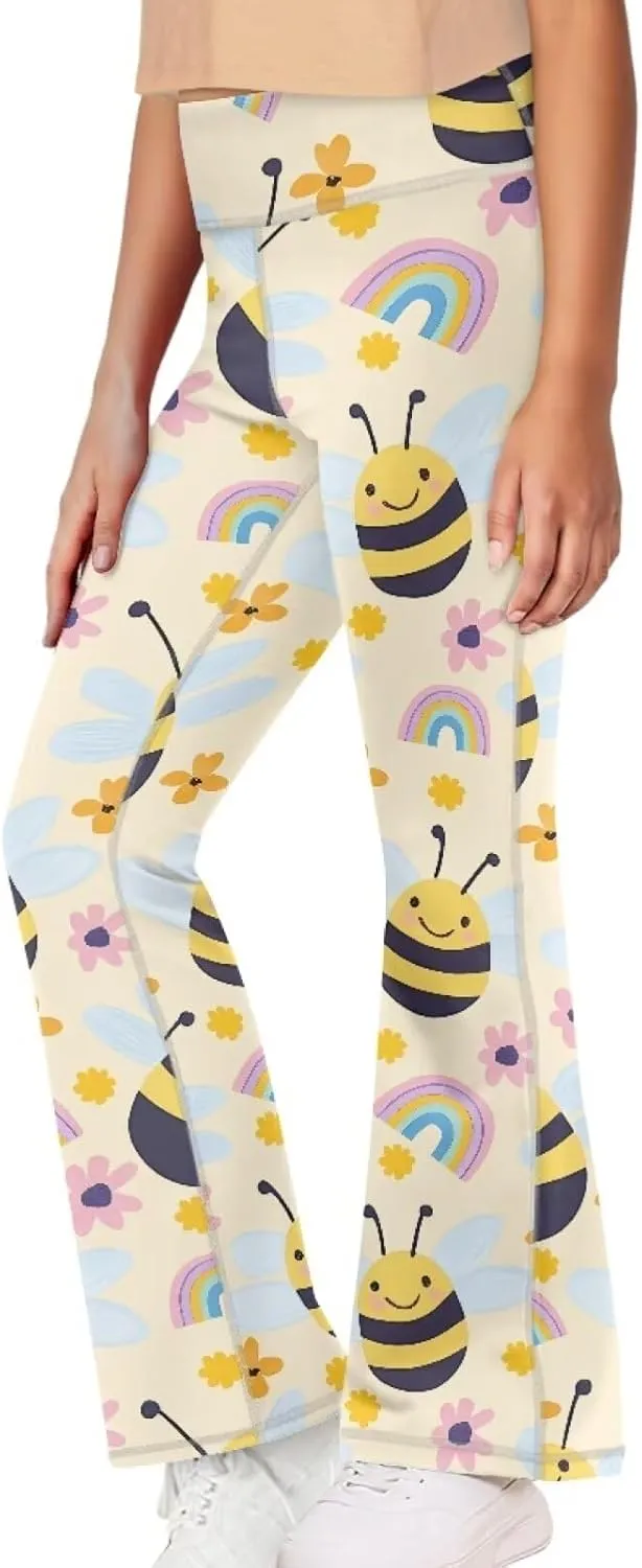 Yoga Pants Girls 5-14t Stylish Bell Bottoms for Girls Flare Leggings