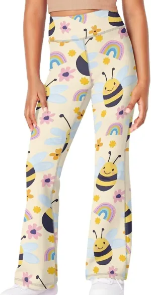 Yoga Pants Girls 5-14t Stylish Bell Bottoms for Girls Flare Leggings