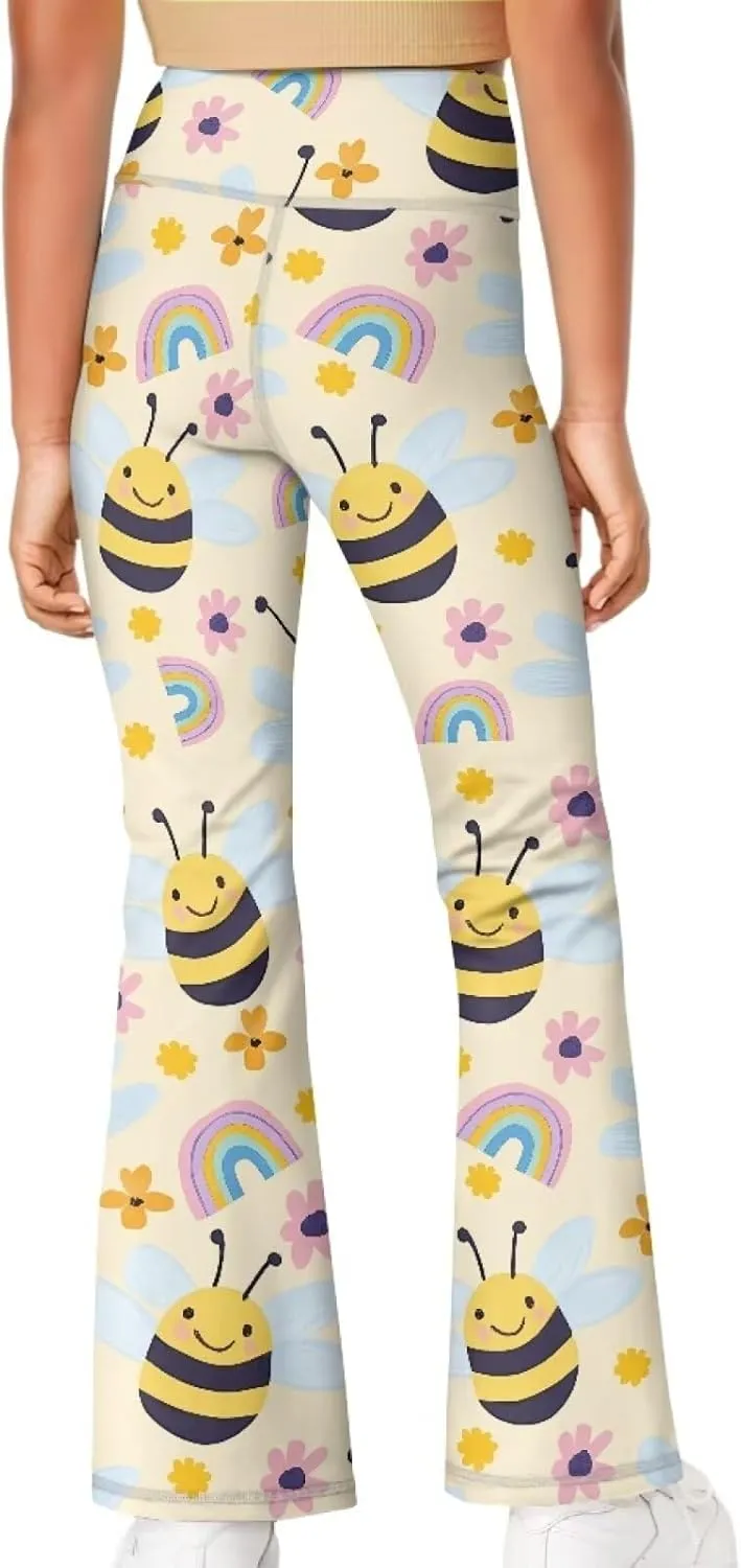 Yoga Pants Girls 5-14t Stylish Bell Bottoms for Girls Flare Leggings