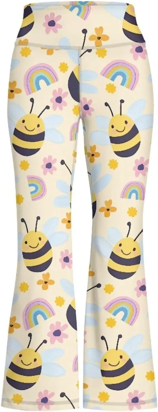 Yoga Pants Girls 5-14t Stylish Bell Bottoms for Girls Flare Leggings