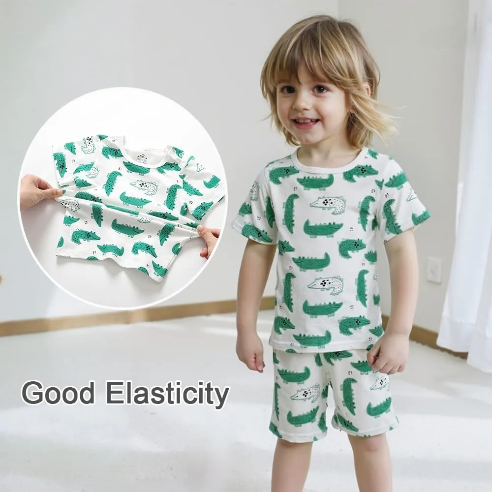 Zanie Kids Baby Toddler Pajamas for Girl and Boy Sleepwear Summer Pja Homewear Cotton