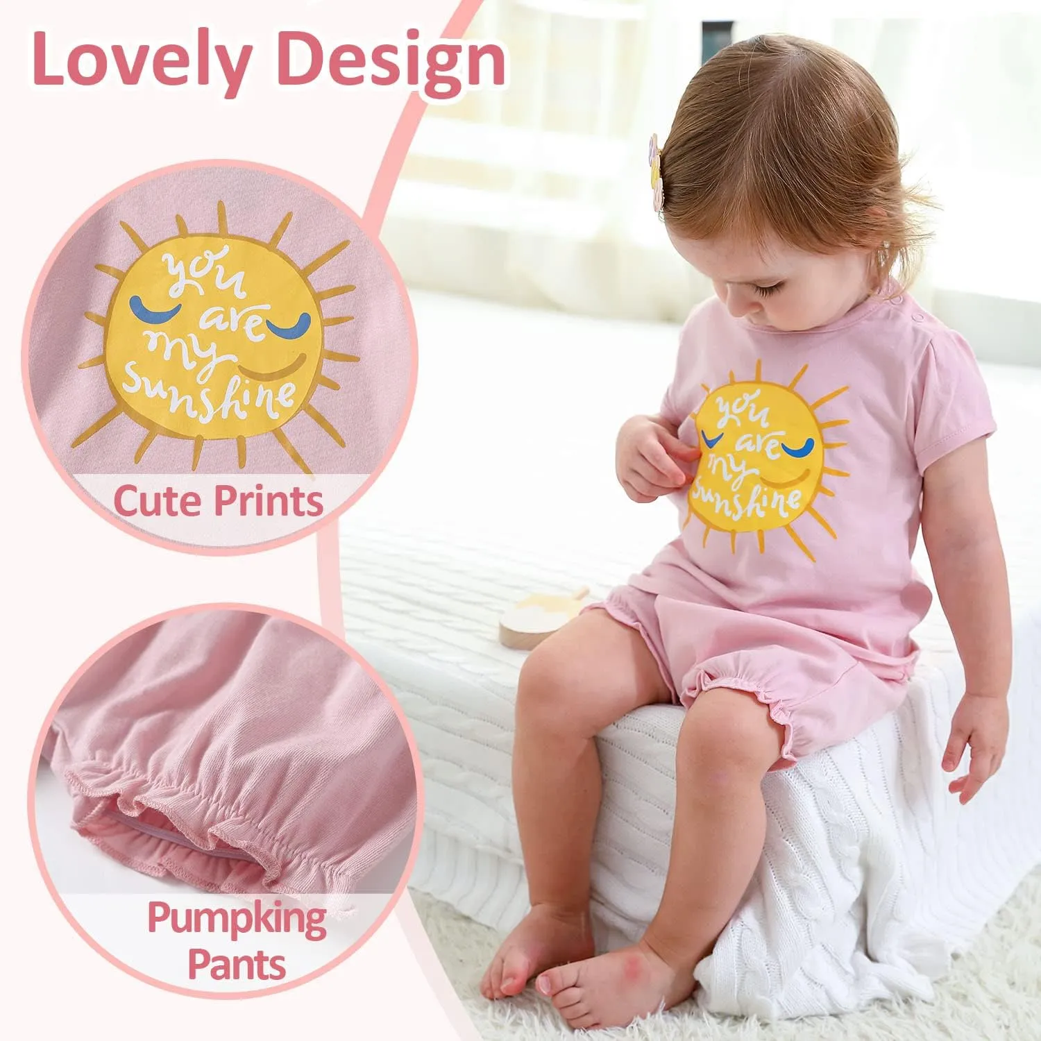 Zanie Kids Baby Toddler Pajamas for Girl and Boy Sleepwear Summer Pja Homewear Cotton