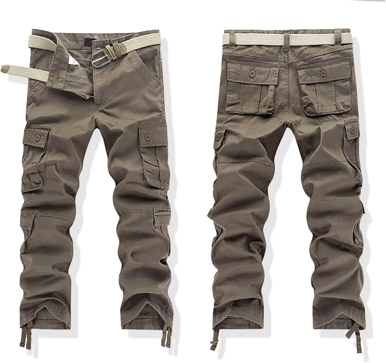ZYXTIM Men's Combat Camo Cargo Trousers Oversize Ripstop Military Tactical Pants Hiking Joggers Multi Pockets Work Bottoms