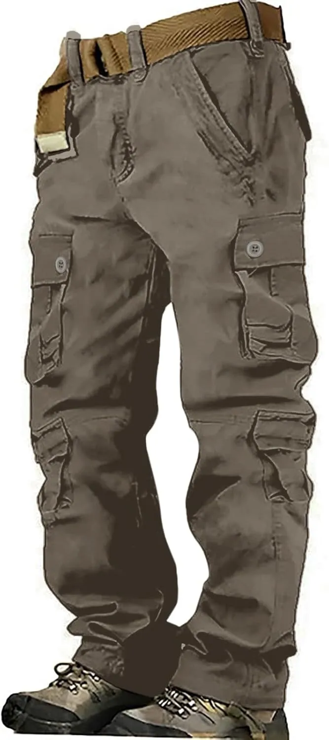 ZYXTIM Men's Combat Camo Cargo Trousers Oversize Ripstop Military Tactical Pants Hiking Joggers Multi Pockets Work Bottoms