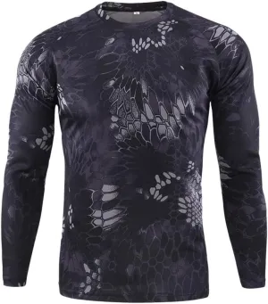 ZYXTIM Men's Dry-Fit Hiking Shirts Rash Guard Shirts Long Sleeve Camoflage Lightweight Active Sports Gym Workout Tee Shirts